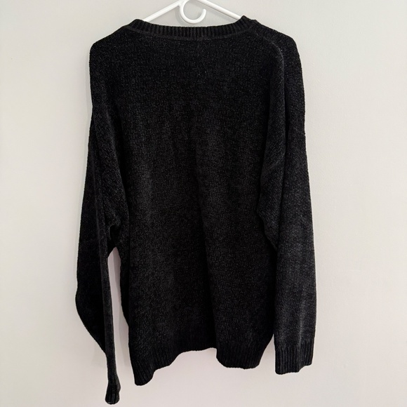 BELLAGIO ITALY CREWNECK SWEATER CHENILLE GRANDPACORE PREPPY VINTAGE BLK MEN XXL - Picture 6 of 12